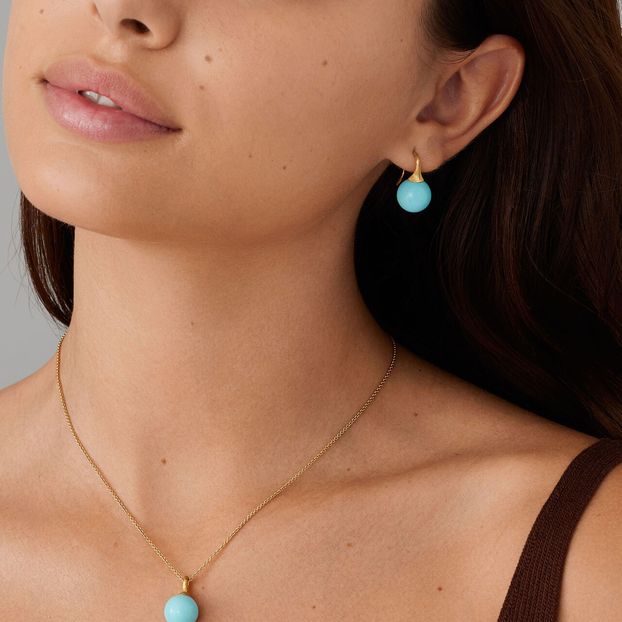 Marco Bicego Africa Yellow Gold and Turquoise Earrings OB1639-A TU01 Y model image number 1